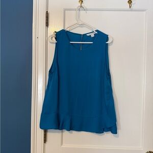 Diane Von Furstenberg Teal Sleeveless Blouse